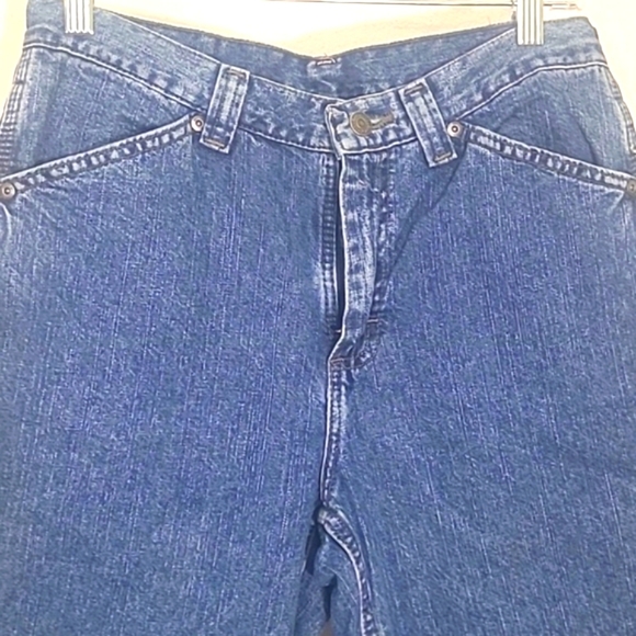 Lee Capri Denim Cargo blue Jean Carpenter style Hammer loop Vintage - Picture 2 of 8